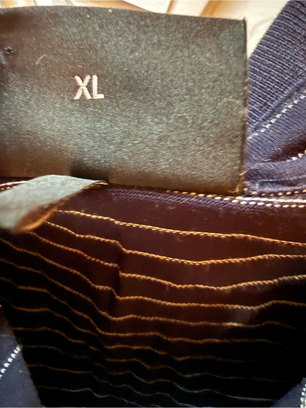 Emporio Armani Navy and White Striped Polo - Picture 2 of 3